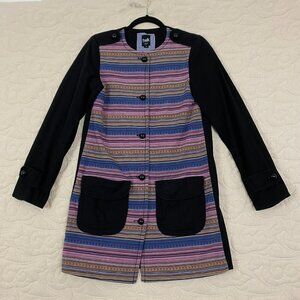 Twik Band Jacket 100% Cotton Multi-color Button Up Size XS